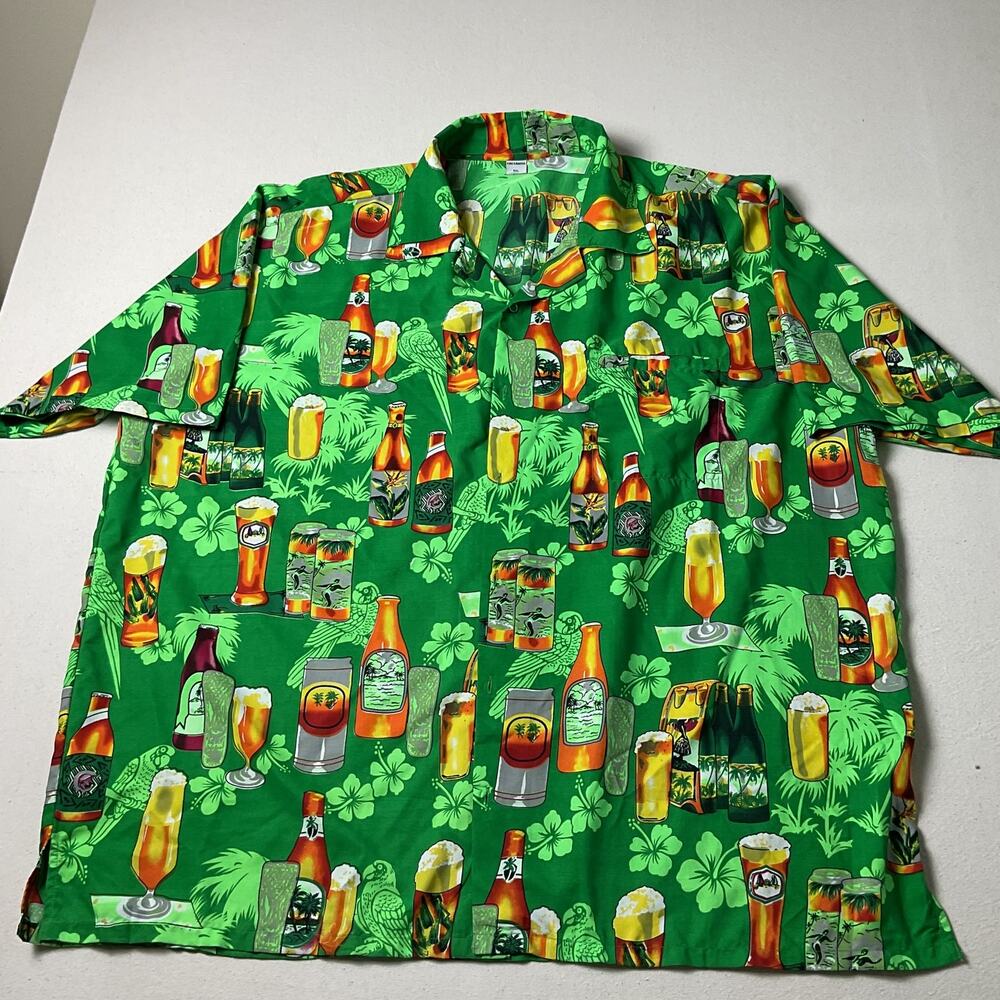 King Kameha Mens Size 6X Hawaiian Button Down Short Sleeve Dress Shirt